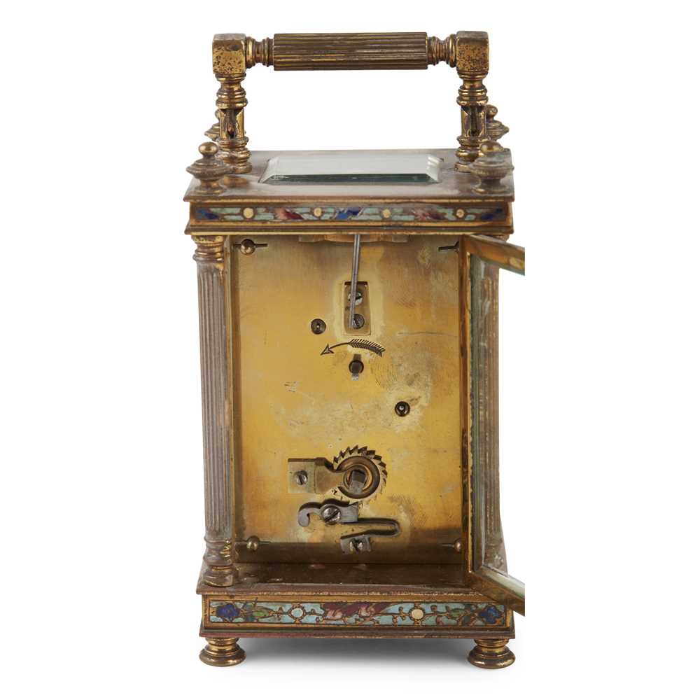 FRENCH BRASS AND CLOISONNÉ CARRIAGE CLOCK LATE 19TH CENTURY - Image 3 of 4