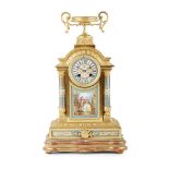 FRENCH PORCELAIN AND GILT BRONZE MANTEL CLOCK 19TH CENTURY