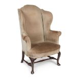 GEORGE I MAHOGANY WING ARMCHAIR EARLY 18TH CENTURY