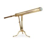 Y ENGLISH LACQUERED BRASS 2 1/2 IN. TABLE TELESCOPE, RAMSDEN, LONDON LATE 18TH CENTURY
