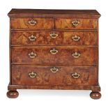 QUEEN ANNE WALNUT CHEST OF DRAWERS EARLY 18TH CENTURY