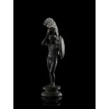 ◆ ETRUSCAN BRONZE FIGURE OF A WARRIOR NORTHERN ITALY, C. 500 B.C.