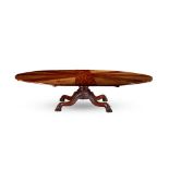 ◆ WILLIAM IV MAHOGANY 'JUPE'S PATENT' EXTENDING DINING TABLE, BY JOHNSTONE, JUPE & CO. CIRCA 1835-40