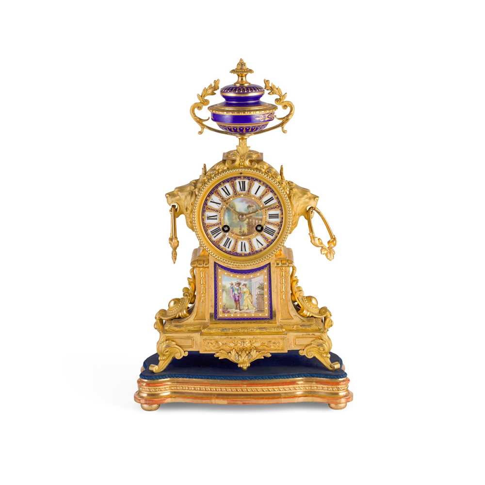 FRENCH PORCELAIN AND GILT METAL MANTEL CLOCK 19TH CENTURY - Image 2 of 2