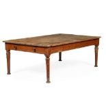LARGE VICTORIAN SCRUBBED AND PITCH PINE SCULLERY TABLE 19TH CENTURY