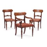 SET OF THREE WILLIAM IV MAHOGANY DINING CHAIRS EARLY 19TH CENTURY