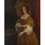 FOLLOWER OF SIR PETER LELY THREE QUARTER LENGTH PORTRAIT OF A LADY