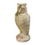 STONE COMPOSITE FIGURE OF AN OWL 20TH CENTURY