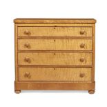 EARLY VICTORIAN BIRD'S EYE MAPLE CHEST OF DRAWERS MID 19TH CENTURY