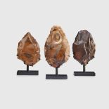 TRIO OF FLINT AXES EGYPT, PALEOLITHIC, C. 500,000 - 200,000 B.C.