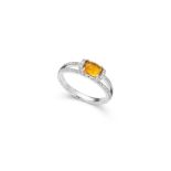 A citrine and diamond ring