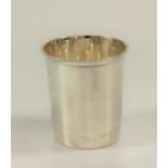 A French silver beaker 19th century bright cut with flower and foliage 9.5cm high