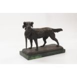 A bronze Retriever with Pheasant. Possible vintage. Dark brown patination. 31cm x 36cm