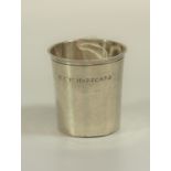 A French 18th century Silver beaker. Paris circa 1810. By Theodor Tonnelier. Engraved with an