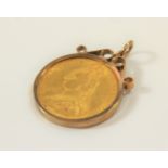 A Victorian 1887 Sovereign pendant (no chain)
