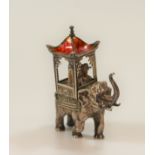 A Silver Coloured metal cast model of and Elephant. Circa 1900. German. Stamped 800. Shown