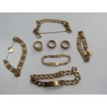 A collection of 9ct scrap gold