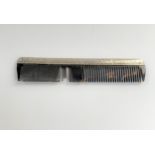 A George V Sterling Silver Mounted Tortoiseshell Comb. Liberty & Co. Birmingham 1916. Some tines