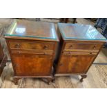 A Pair of Modern Mahogany Bedside Cabinets. With glass tops. 66cm x 44cm 34cm