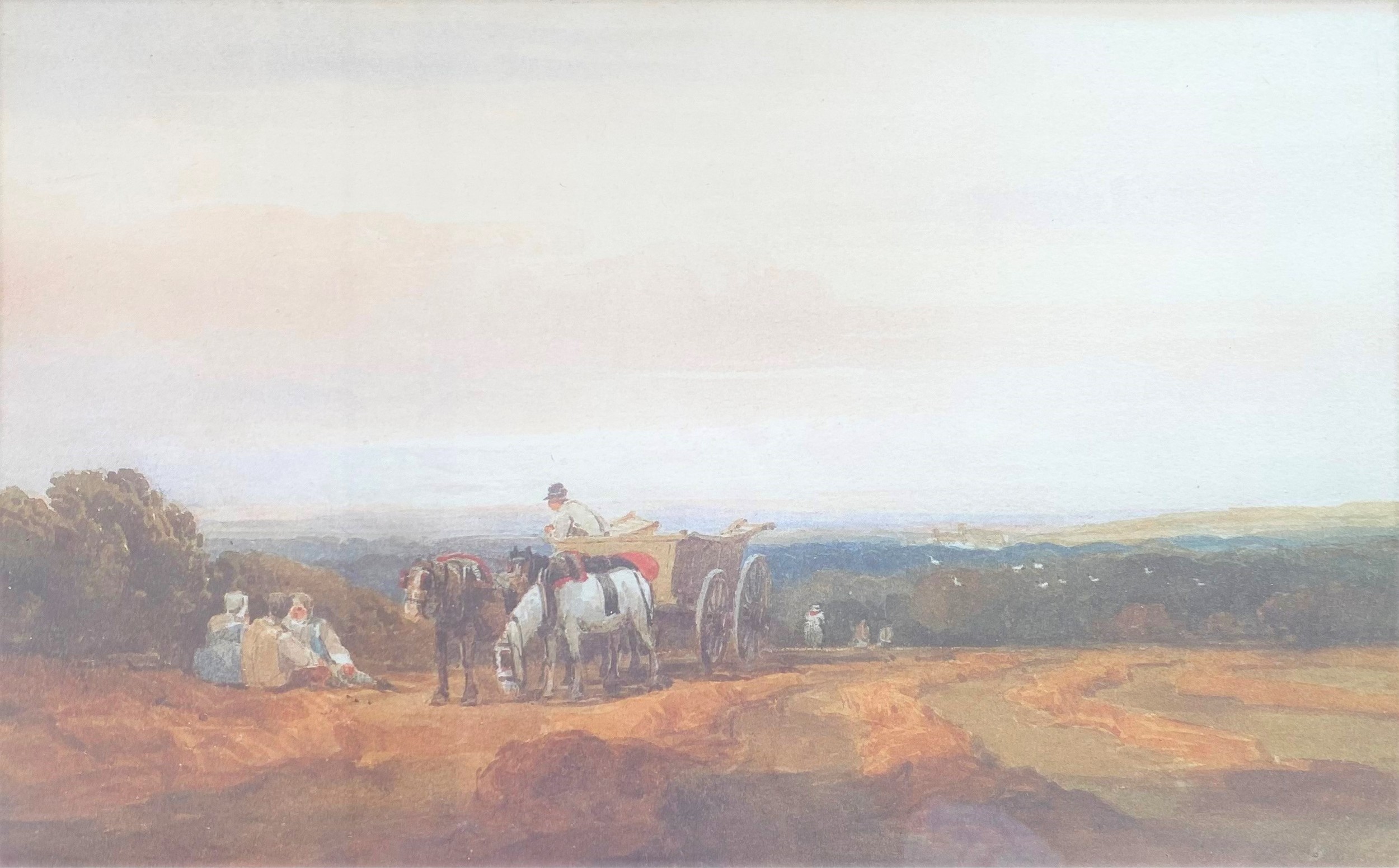 Gathering Hay, watercolour 30 x 19cm, two prints and three other pictures