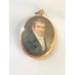 A miniature painting of Lord Andrew Brocket in gold colour metal frame