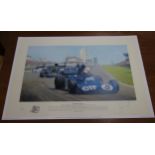 Eight Tony Smith motor racing prints, signed in pencil