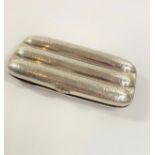 A Sterling Silver Cigar Case. Birmingham 1900. Engraved with scrolling foliage. 13cm wide. 121 grams