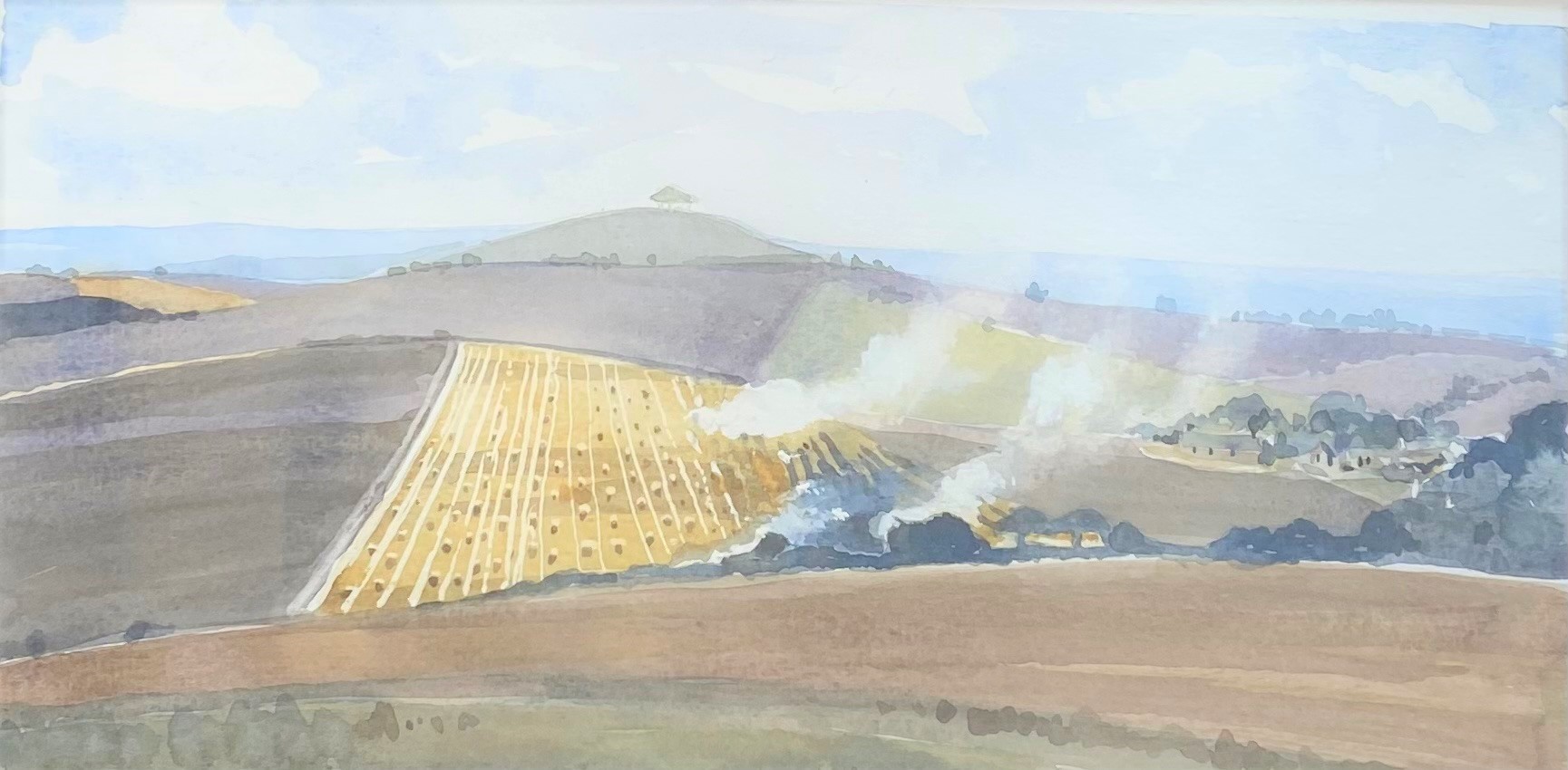 Gathering Hay, watercolour 30 x 19cm, two prints and three other pictures - Image 4 of 6
