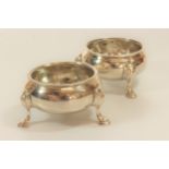 A Pair of Victorian Sterling Silver Salt cellars. Joseph Angell I & Joseph Angell II. London 1864.