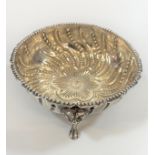 A Victorian Sterling Silver Sugar Bowl. Frederick Brasted. London 1884. Chased with spiral punchwork