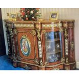An Impressive French 19th century Kingwood Credenza. Inlaid with Tulip wood. Inset throughout with