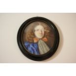 A Portrait Miniature. Circa 1650. Of a gentleman. reputedly by Samuel Cooper. In an ebonised