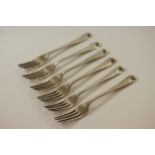 A Set of Six George IV Sterling Silver Dessert Forks. Richard Richard Crossley. London 1788. Each