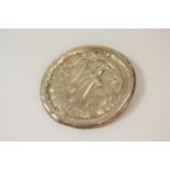 A George V Sterling Silver Medallion. markers mar4k for Gibson & Co Ltd. London 1922. cast with a