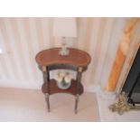 A Fine Pair of 19th century Ebonised and Parquetry inlaid Kidney Shaped Side Tables. Second half