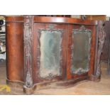 A Victorian Rosewood Veneered Mirrored Credenza. Circa 1840. In need of restoration. 92cm x 150cm