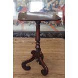 A Victorian Mahogany Square Snap Top table with tripod feet.73cm x 45cm