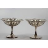 A Pair of Silver Plated Bon Bon Dishes on Single Foot