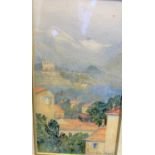 19th century English School. Watercolour. Inscribed lower right "Menton".