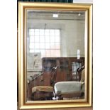 A mirror with gilt wood frame 87 x 63cm