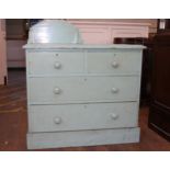 A Painted Pine Washstand. And Two Chest of drawers.