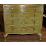 1950's Painted Chest of Drawers. Comprising four long graduated drawers. 84cm x 92cm x 61cm