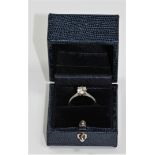 A Platinum Set Single Stone Diamond Ring Approx 0.75