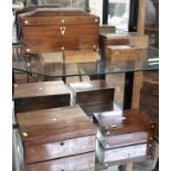 7 lidded wooden boxes 10cm x 31cm