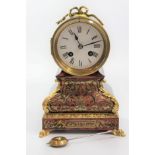 A Reproduction Boulle Mantel Clock. In 18th century style. Circa 1900. 23cm high.