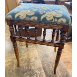 A Late Victorian Music Stool. With upholstered seat.