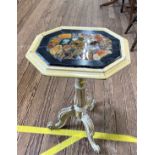 A French or Italian Marble Top Tripod Table. Circa 1850. The top inset with specimen marbles. On a