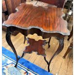 A Mahogany Occasional Table. Circa 1900. Of shaped square form with an undershelf. 66cm x 49cm