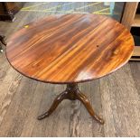 A George III Walnut Tilt Top table. Second half of the 18th century. Of typical form. Restored. 64cm