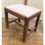 A Piano Stool. With upholstered seat. 44cm x 50cm x 40cm.